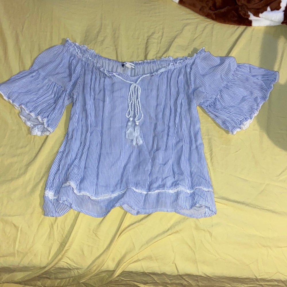 Off the shoulder sailer girl blouse